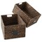 Casafield Water Hyacinth Pantry Baskets with Chalkboard Labels and Chalk Marker, Woven Storage Bin Organizers for Kitchen Shelves